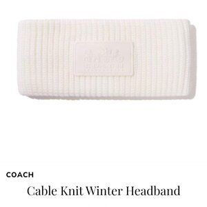 COACH Chunky Cable Knit Headband White Cream Ivory Brand New in Packaging